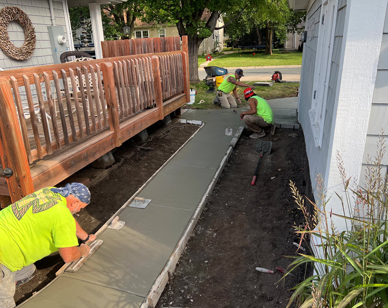 Concrete walkway installed in Hopkins MN by Creative Concrete Inc
